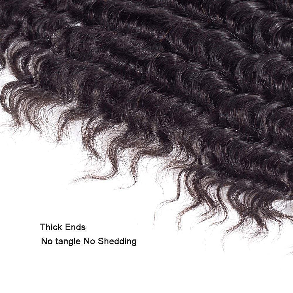 Deep Wave Bundles Deep Wave Human Hair Bundles Color 1b Black Bundle Human Hair Curly Wet And Wavy Bundle 18 20 22 Inch 150g