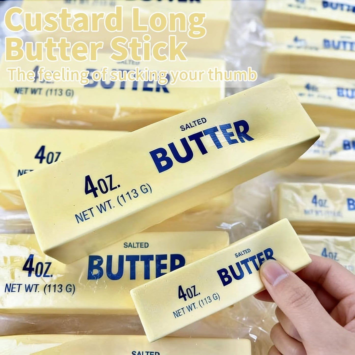 Slow Rebound Cute Butter Squeeze Stress Balls, 2026 New Squeeze Ball Realistic Butter Stick Soft Squeeze-Toys, Upgrade Stress Relief Fidget Toys Wet Slow Rebound Stress-Relief-Toy 2pcs
