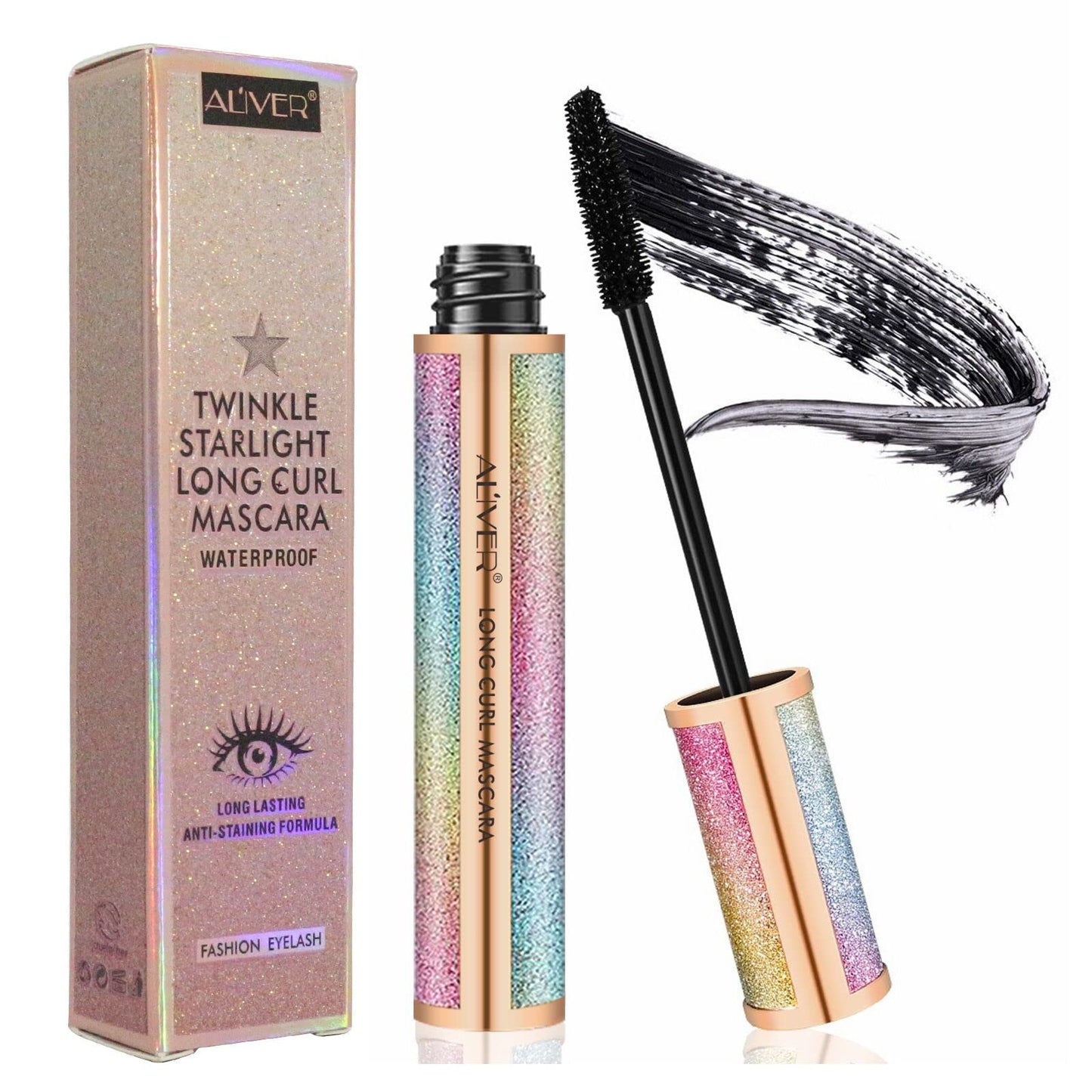 4D Silk Fiber Lash Mascara - Luxuriously Longer, Voluminous Eyelashes, Waterproof Tubing Mascara in Black, Natural Lengthening, Smudge-proof, Hypoallergenic, No Clumping, Easy to Apply & All Day Full