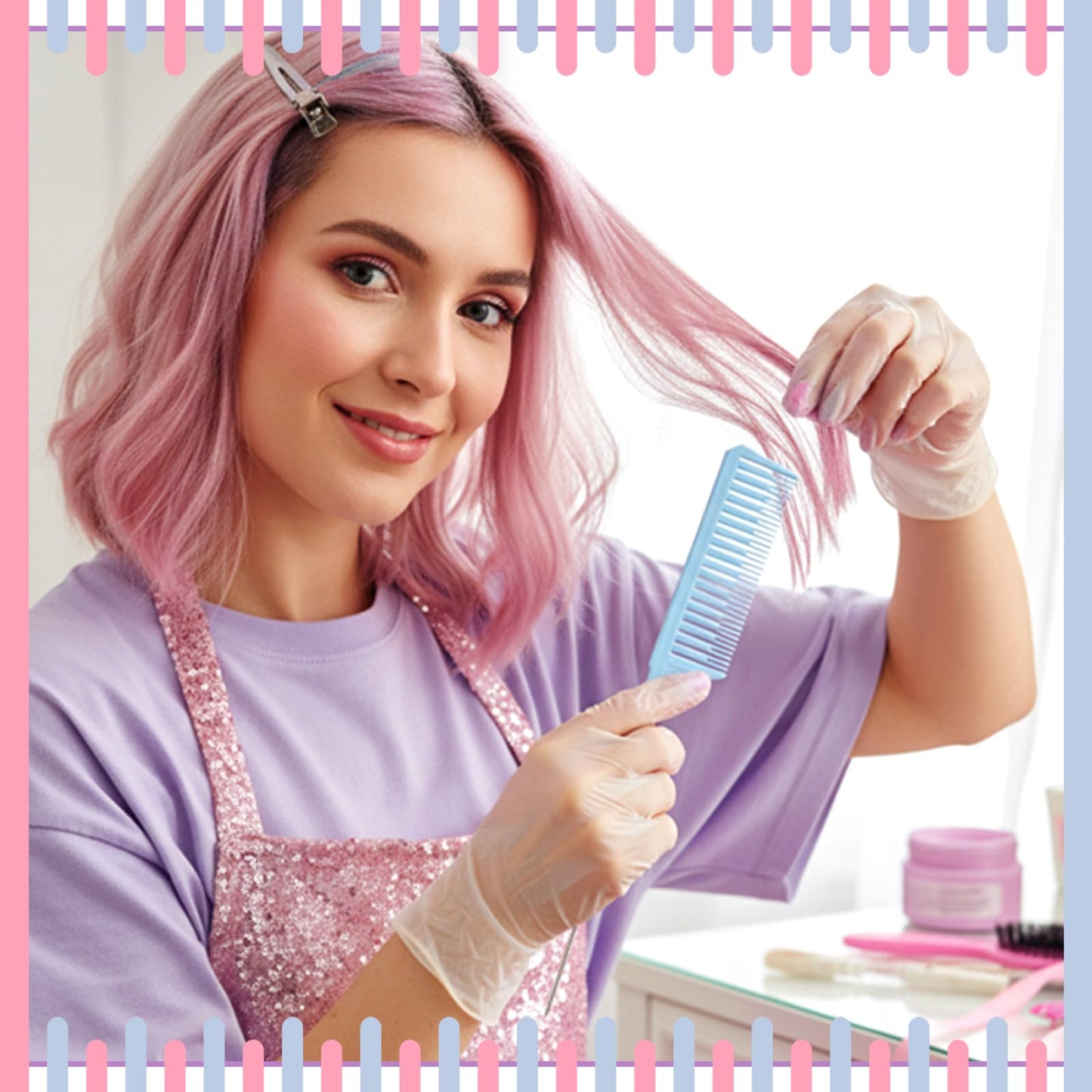 Patelai 6 Pcs Highlighting Comb Set Weaving Hair Dyeing Comb Weaving Sectioning Foiling Rat Tail Styling for Highlights Foiling Balayage Hair Coloring Men Women(Multicolor Style)