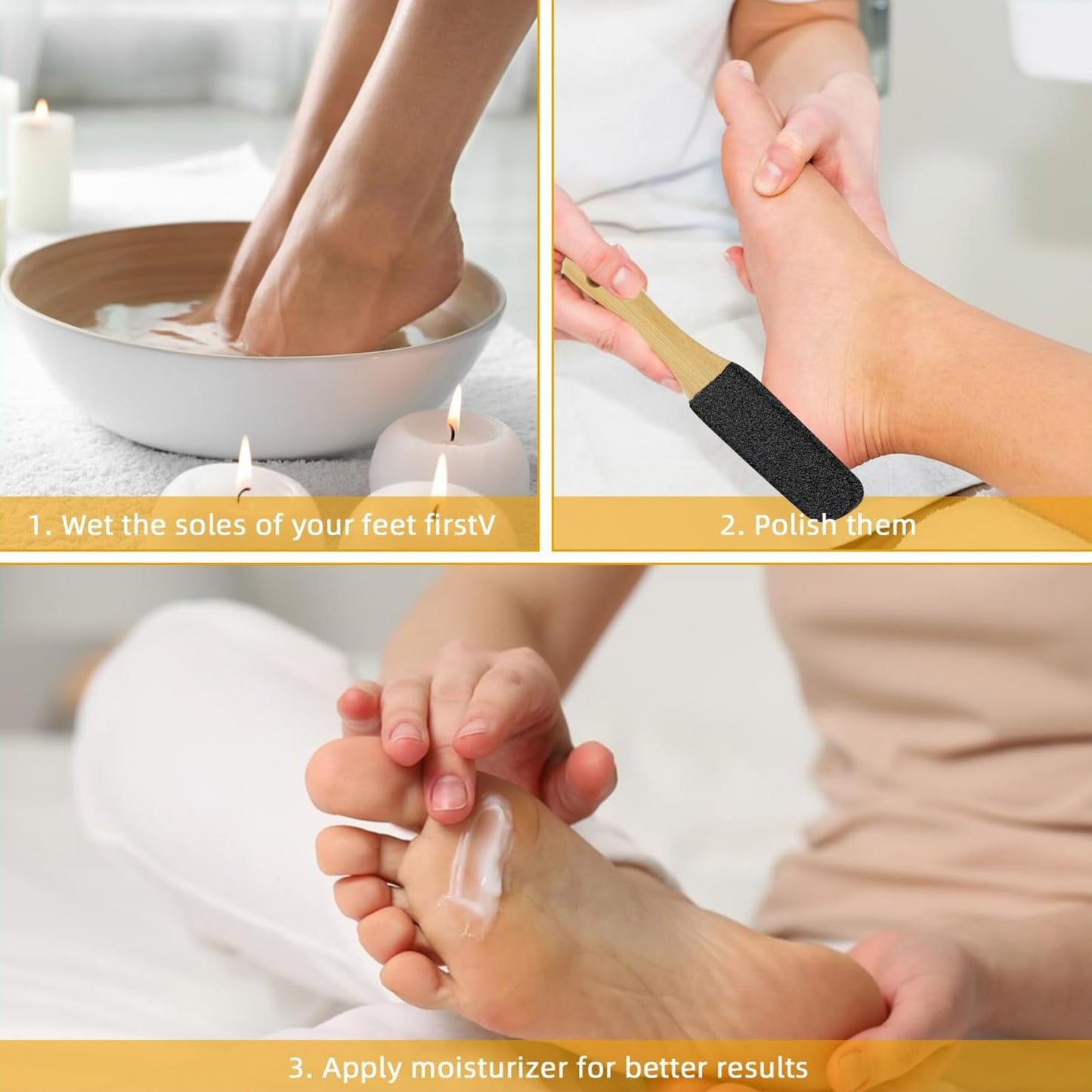 Double Sided Foot File - Pedicure Feet Scrubber with Handle for Callus,Hard Dead Skin, Callus Remover for Home, Foot Filer for Use in Shower