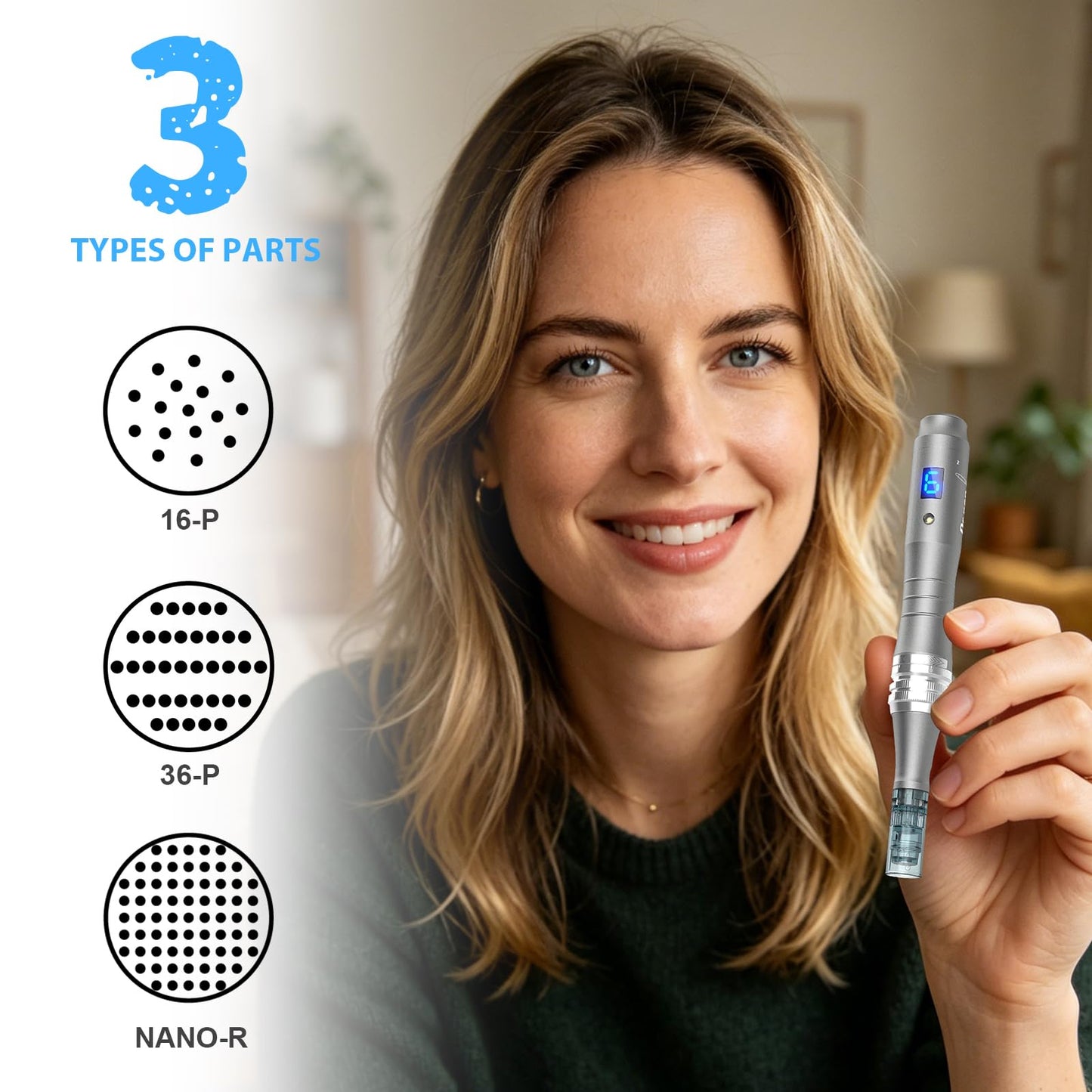Microneeding Derma Roller Pen |Micro Needle Roller Pen for Home Use Microneedle Roller Pen for Women Men Tools