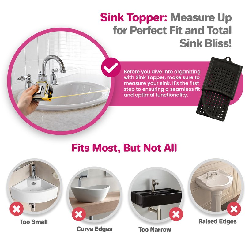 Sink Topper Bathroom Sink Cover for Counter Space & Storage Saver | RV Must Haves | Silicone Foldable Beauty Makeup Brush Cleaning Mat | Hot Tools Organizer | RV Sink Cover
