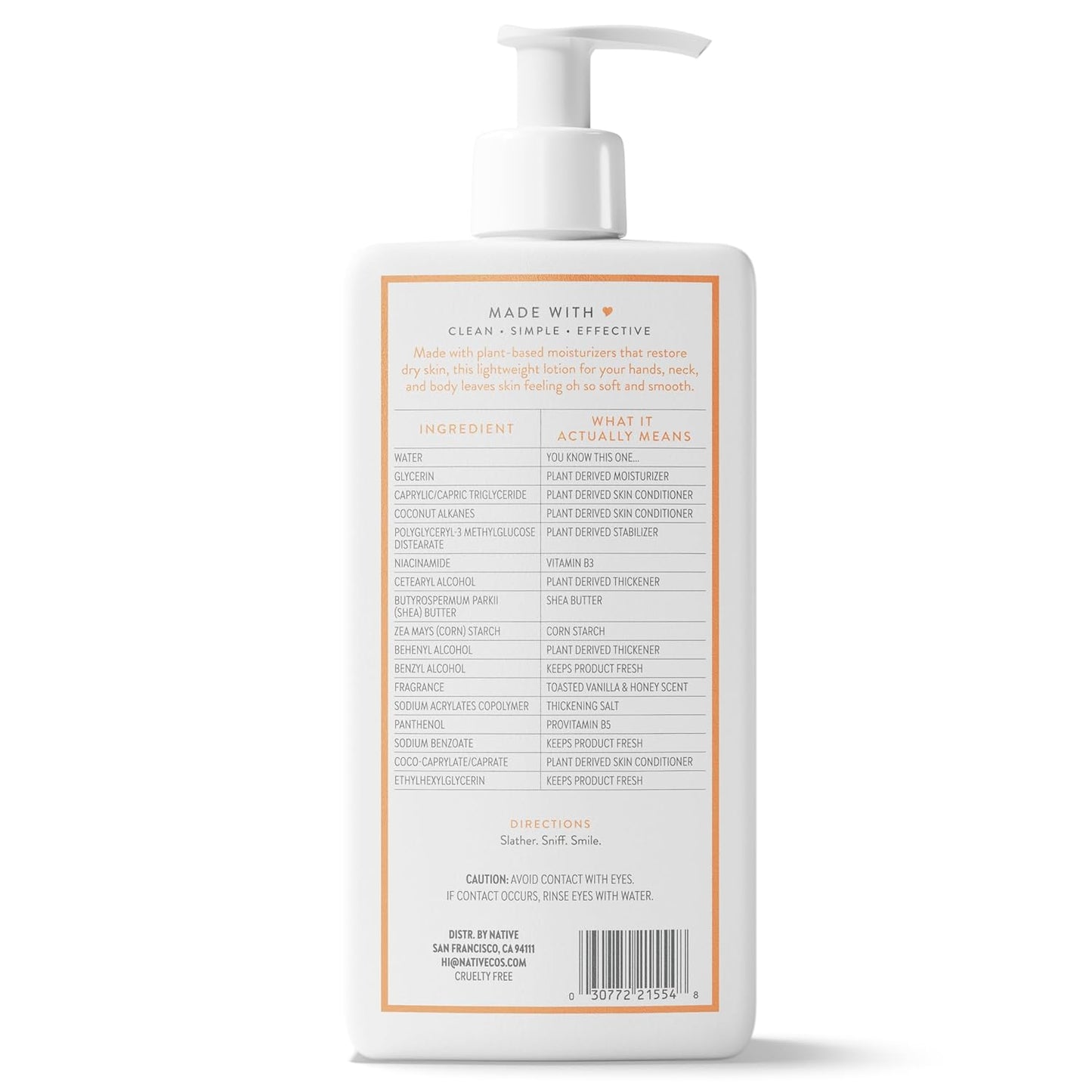 Body Lotion with Plant-Based Moisturizers - Restores Dry Skin, Toasted Vanilla & Honey | 16.5 fl oz
