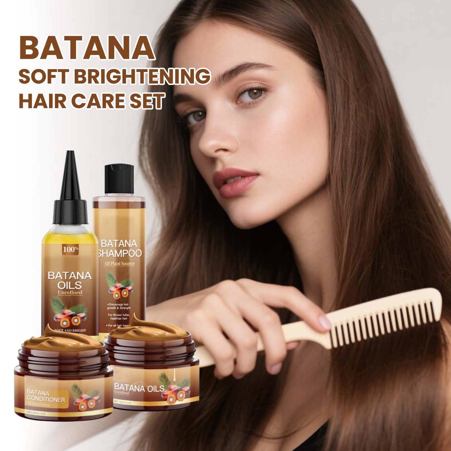 Batana Oil Shampoo and Conditioner Set - Unrefined Batana Mask & Oil for Hair Growth & Loss, Natural Care Set for All Hair Types
