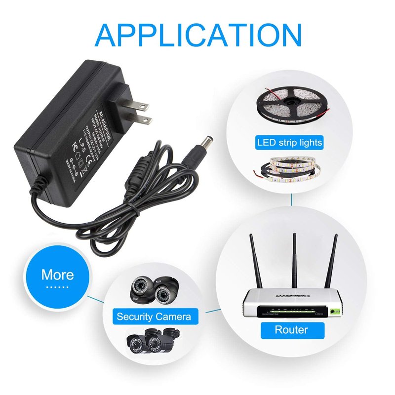 COOLM 12V 3.5A Power Supply Adapter 3.5Amp 42W 3500mA for Netgear Nighthawk Router R6700 R7000 WiFi System AC3000 AC2200 RBK53 RBK43 RBK20, Wireless-AC Wireless-N Access Points Power Cord