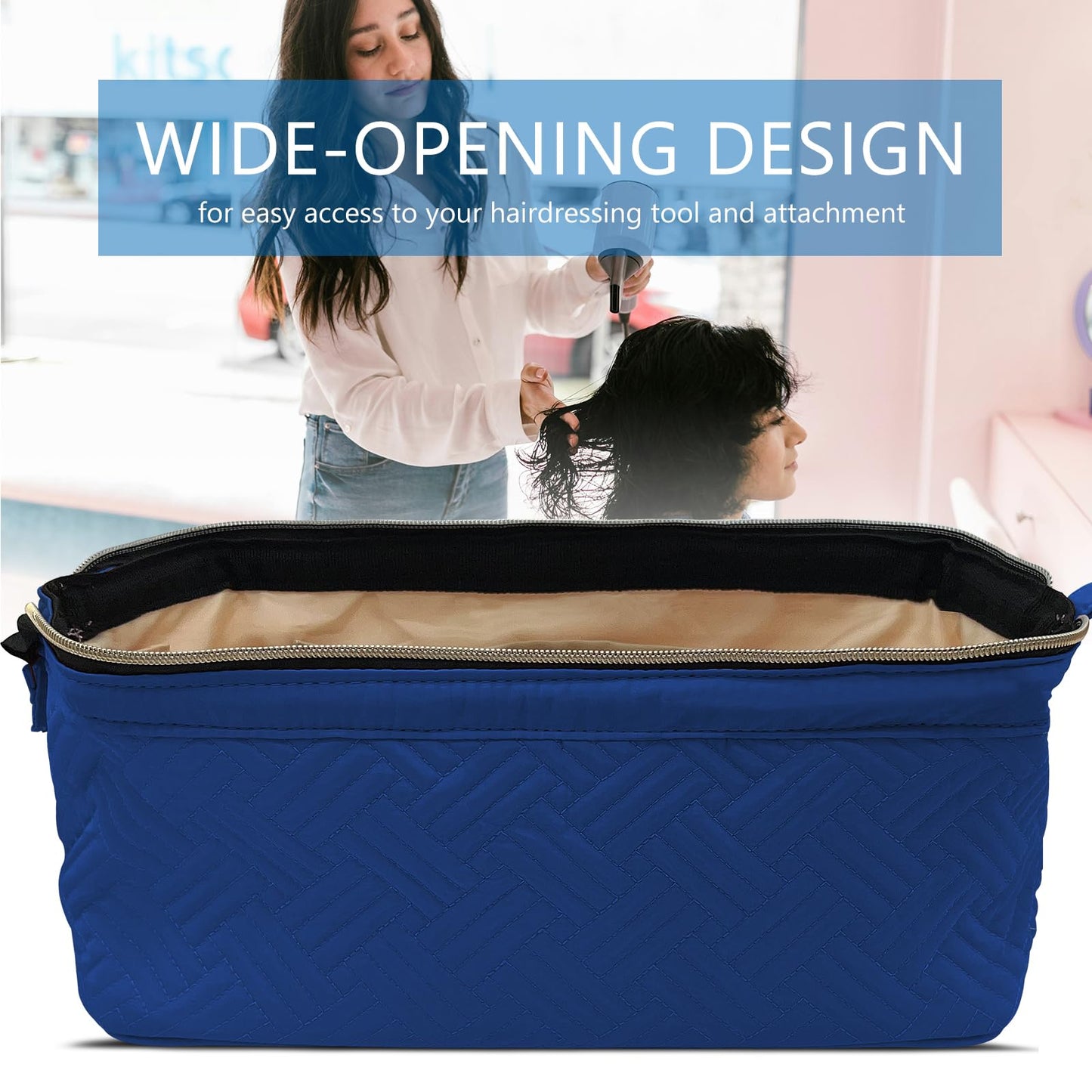 Chelvvg Hair Tools Travel Bag for Shark Flexstyle | Portable Carrying Case for Dyson Airwrap Hair Dryer Brush Revlon Hair Tools | Waterproof Dustproof Shockproof Flat Curling Iron Travel Organizer