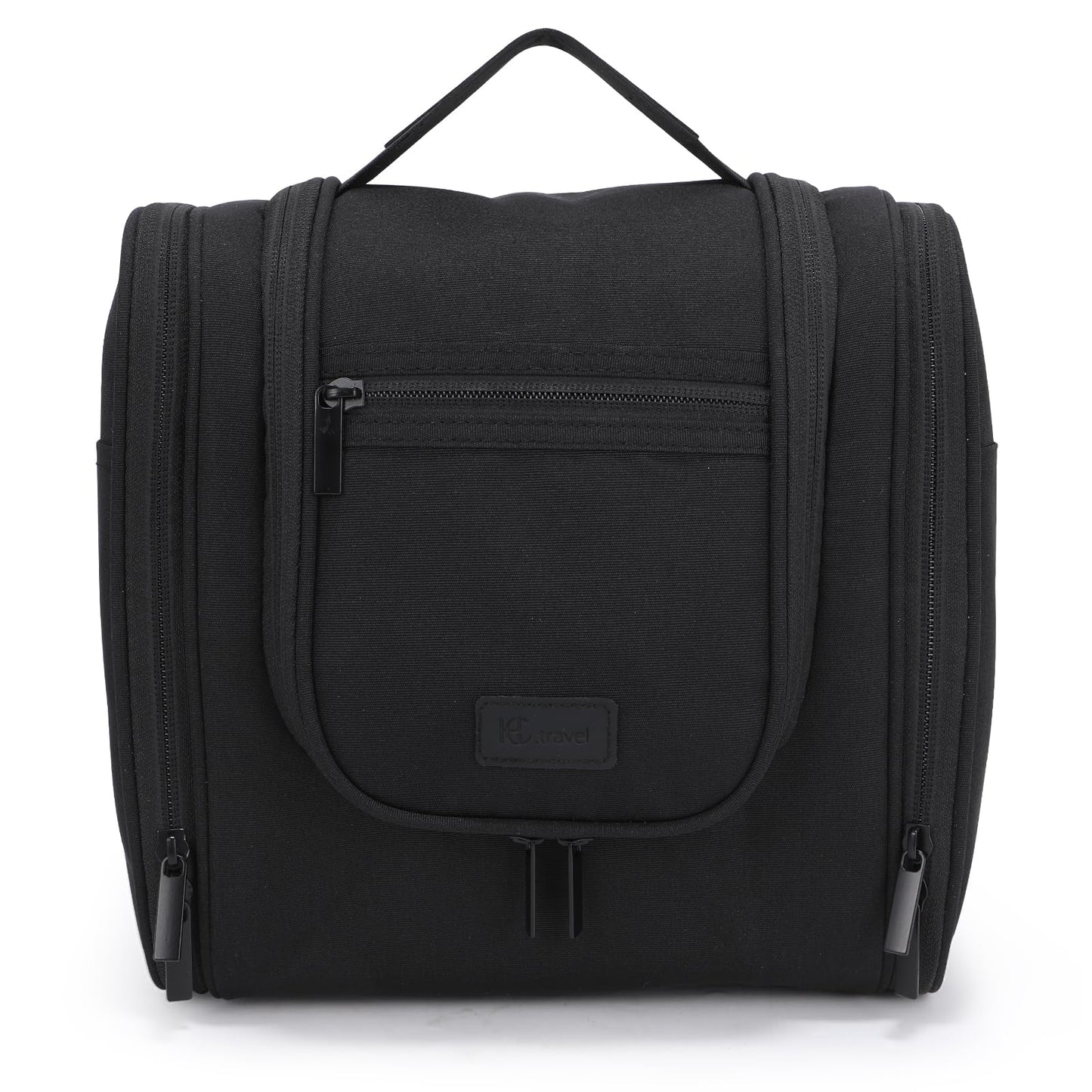 WIBKAE Hanging Toiletry Bag with Hook, Travel Cosmetic Makeup Bag Organizer for Accessories, Shampoo, Shaving Bag for Toiletries Accessories,Travel Essentials Kit (Black)