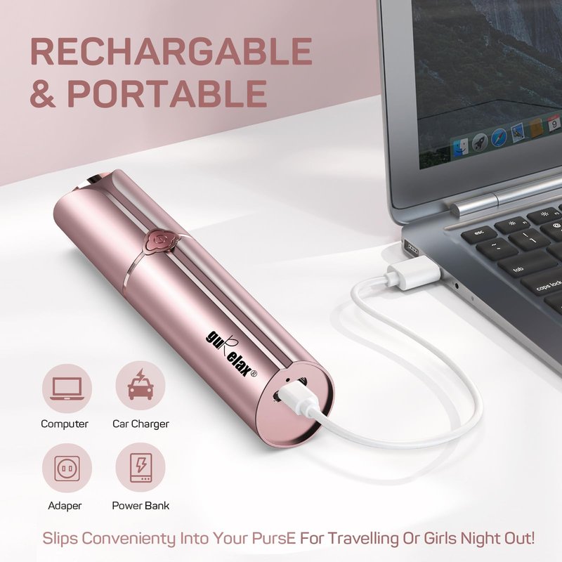 Gurelax Facial Hair Remover for Women, Electric Face Shaver, Painless Lip & Chin Removal, Rechargeable Device with Velvet Bag