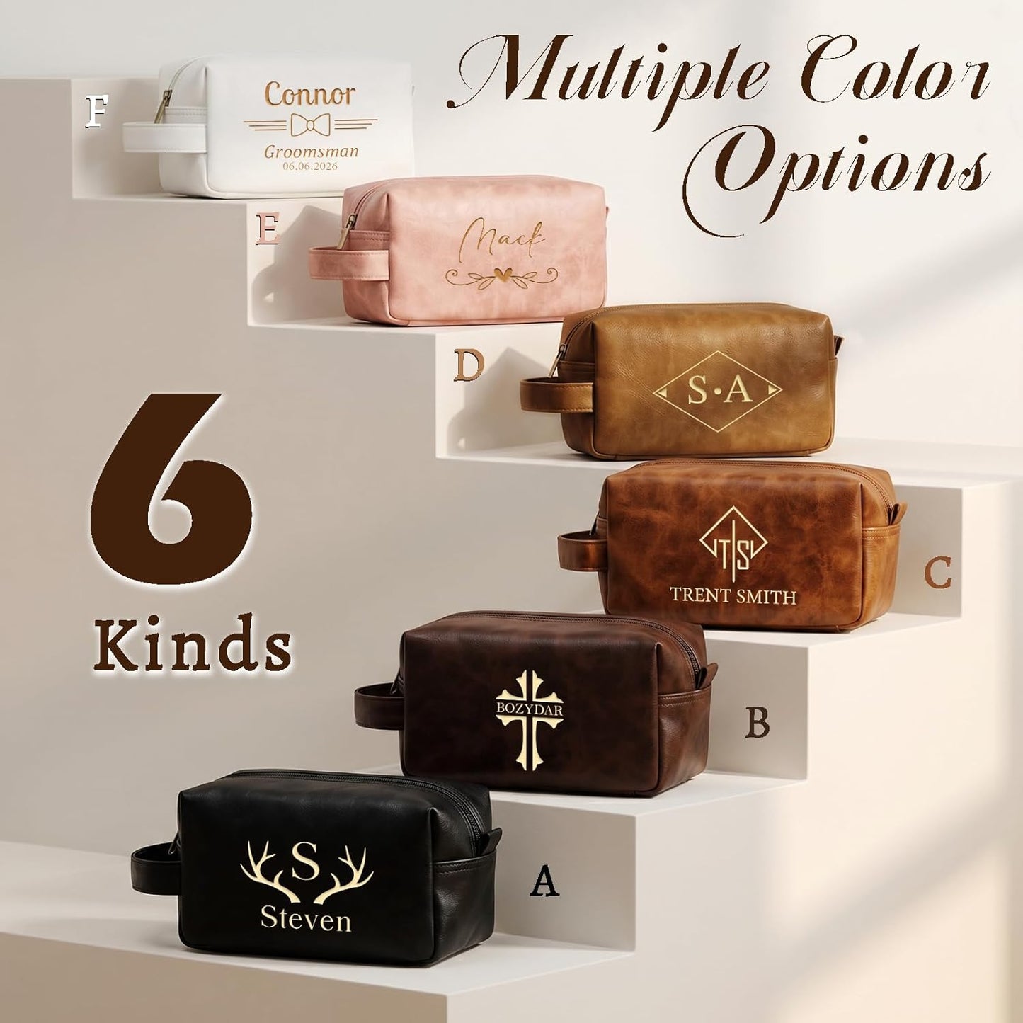 Personalized Toiletry Bag - Custom Leather Travel Shaving Kit for Men | Unique Birthday Gift for Him, Husband, Dad