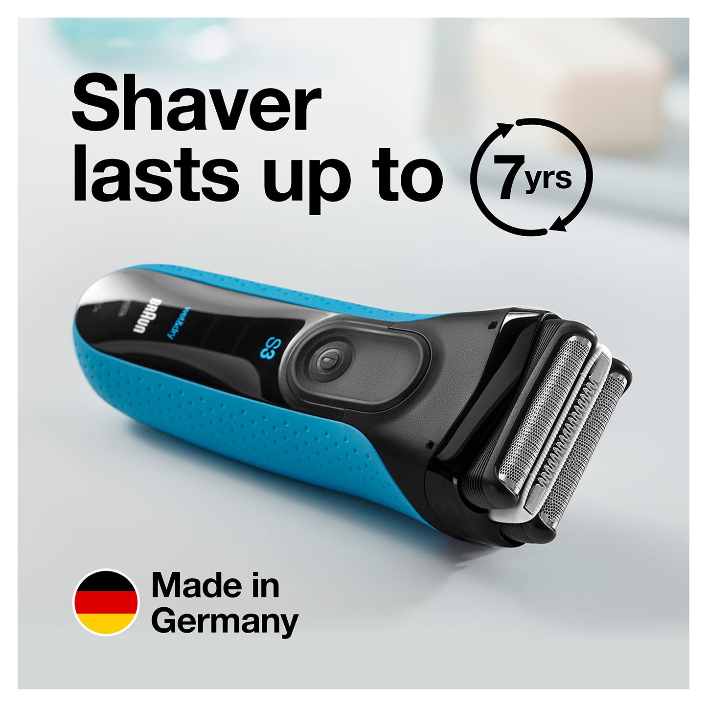 Braun Electric Series 3 Razor with Precision Trimmer, Rechargeable, Wet & Dry Foil Shaver for Men, Blue/Black, 4 Piece (Pack of 2)