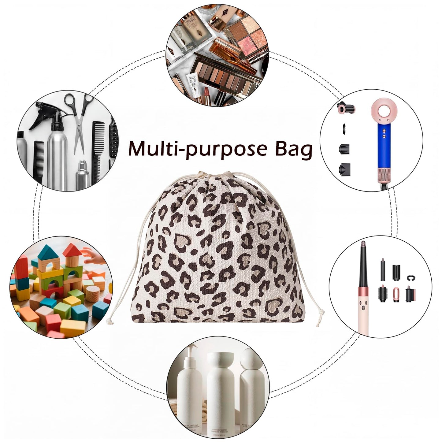 RSRSLEII Large Hair Tools Travel Bag, Aesthetic Hair Dryer, Curling Iron, Hair Straightener and Accessories Drawstring Storage Pouch, Organizer Bag for Women and Girls