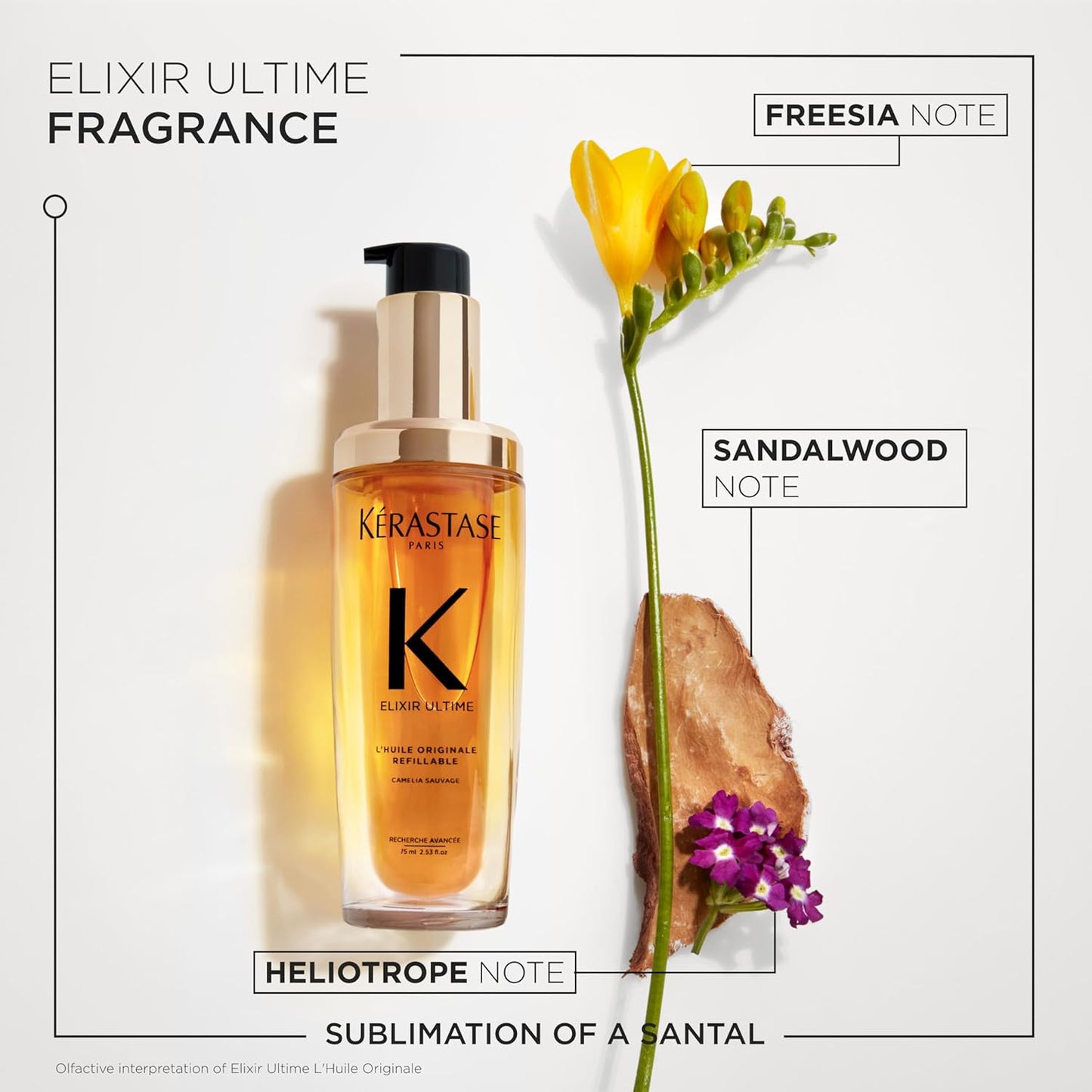 Kerastase Elixir Ultime Hair Oil - Nourishing Frizz Control & Shine | Refillable, Wild Camellia Extract