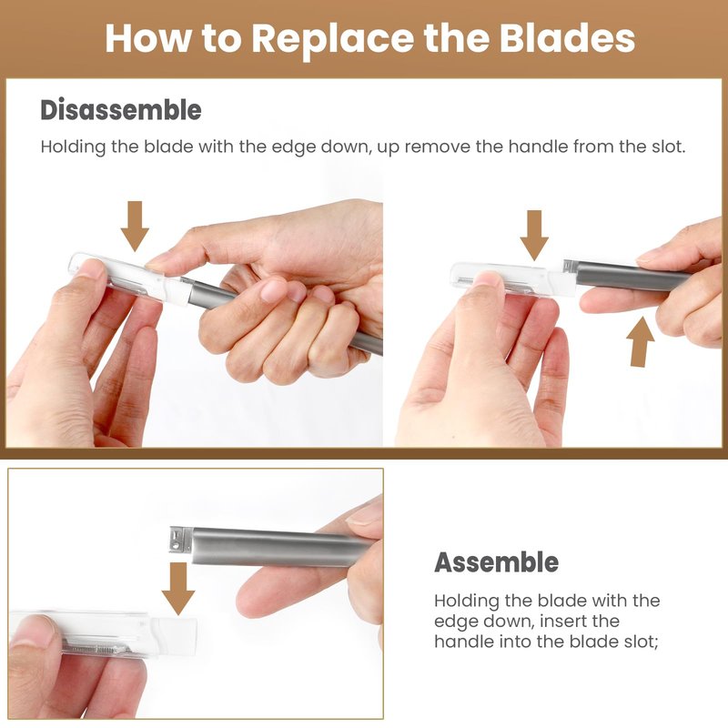 COSYLIFE Dermaplaning Tool for Face, 20 Blade Refills, Dermaplane Razor for Face, Hair Remover Blade for Eyebrows and Peach Fuzz, Facial Shaver for Women That Helps Exfoliate and Smooth the Skin