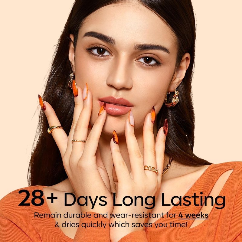 Bright Orange Gel Nail Polish - Neon Soak Off UV LED for Autumn Nail Art | 15 ML