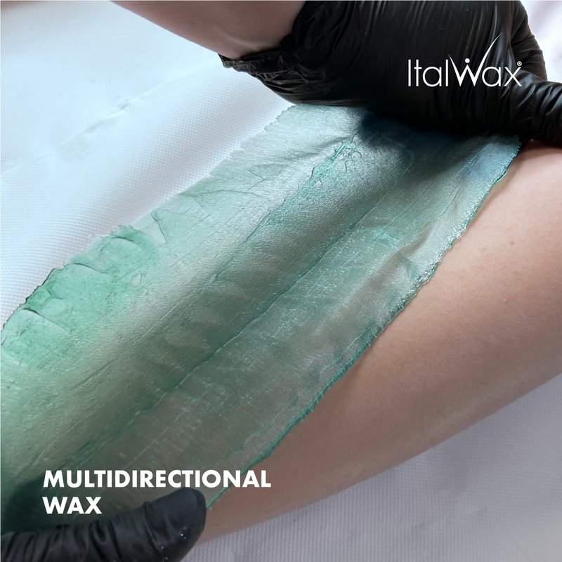 Italwax Classic Line Azulene Hard Wax Beads 1.1 lb (500 g) – Fast Setting Stripless Wax for Coarse Hair & Professional Use – Made in Italy