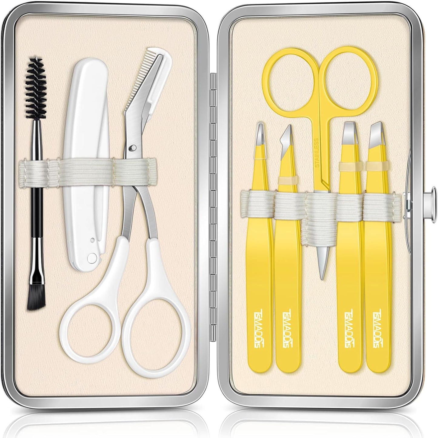 Eyebrow Kit - 8-In-1 Eyebrow Trimmer, Scissors, Tweezers & Razor | Travel Bag Included