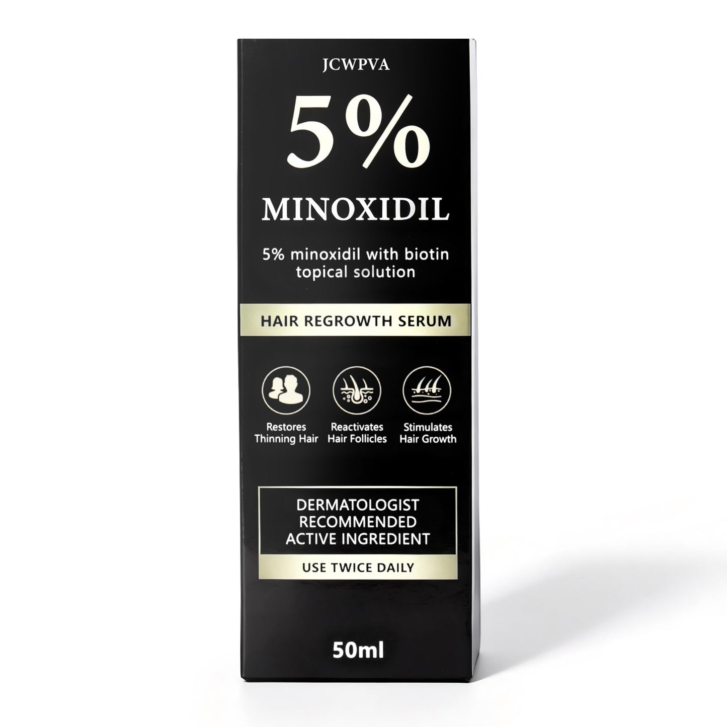 5% Minoxidil Hair Growth Biotin Serum for Men & Women, Minoxidil Hair Topical Solution for Beard Growth, Hair Loss Treatment, Biotin Hair Serum, Prevents Hair Loss and Thinning, 50ml/1.7oz