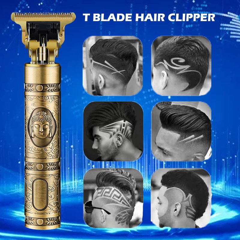 RQTYBUI Hair Clippers for Men, Cordless Electric Hair Trimmer and Beard Shaver, T Blade Zero Gapped Edgers Clipper Hair Cutting Kit, Rechargeable, Gift for Father
