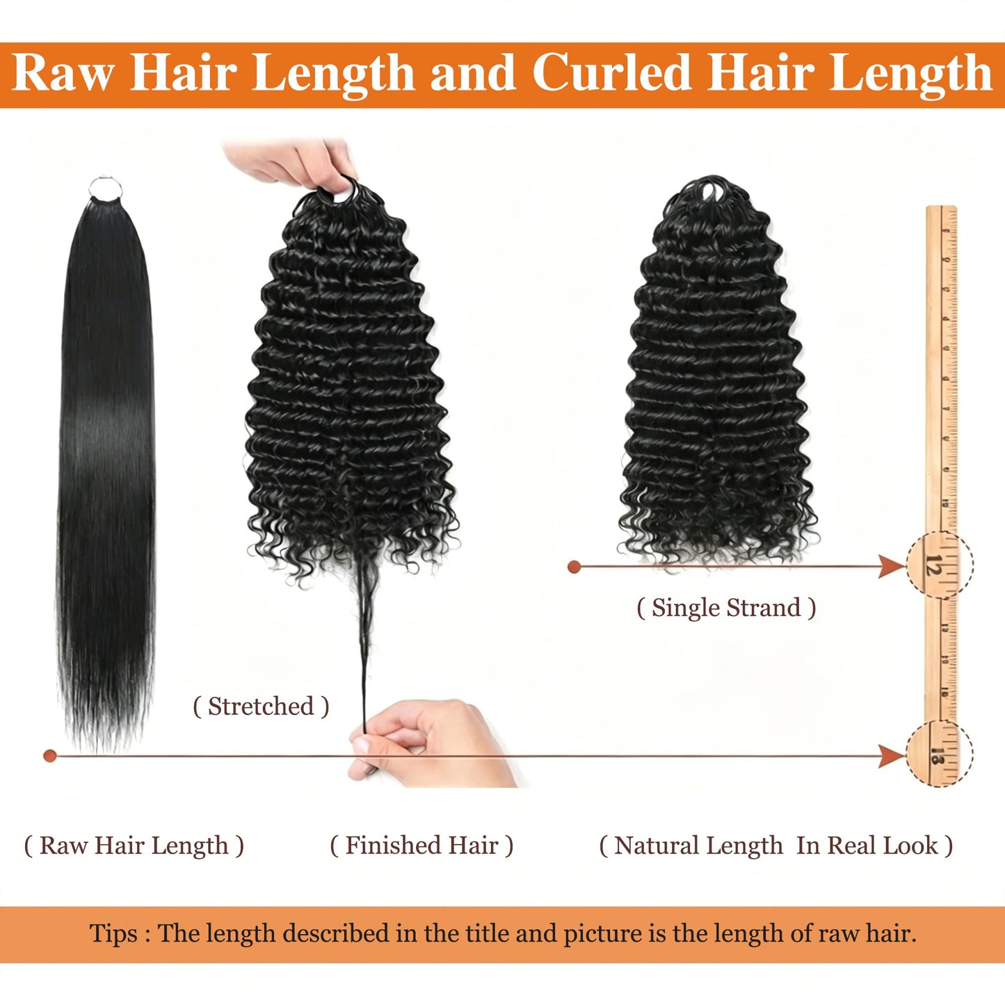 Miracle Knots Hair Feather Crochet Hair For Women, Deep Wave Crochet Hair Pre Looped 100 Strands 180g Synthetic Pre Separated Invisible Deep Curly Crochet Hair (1b#, 18inch 100strands)