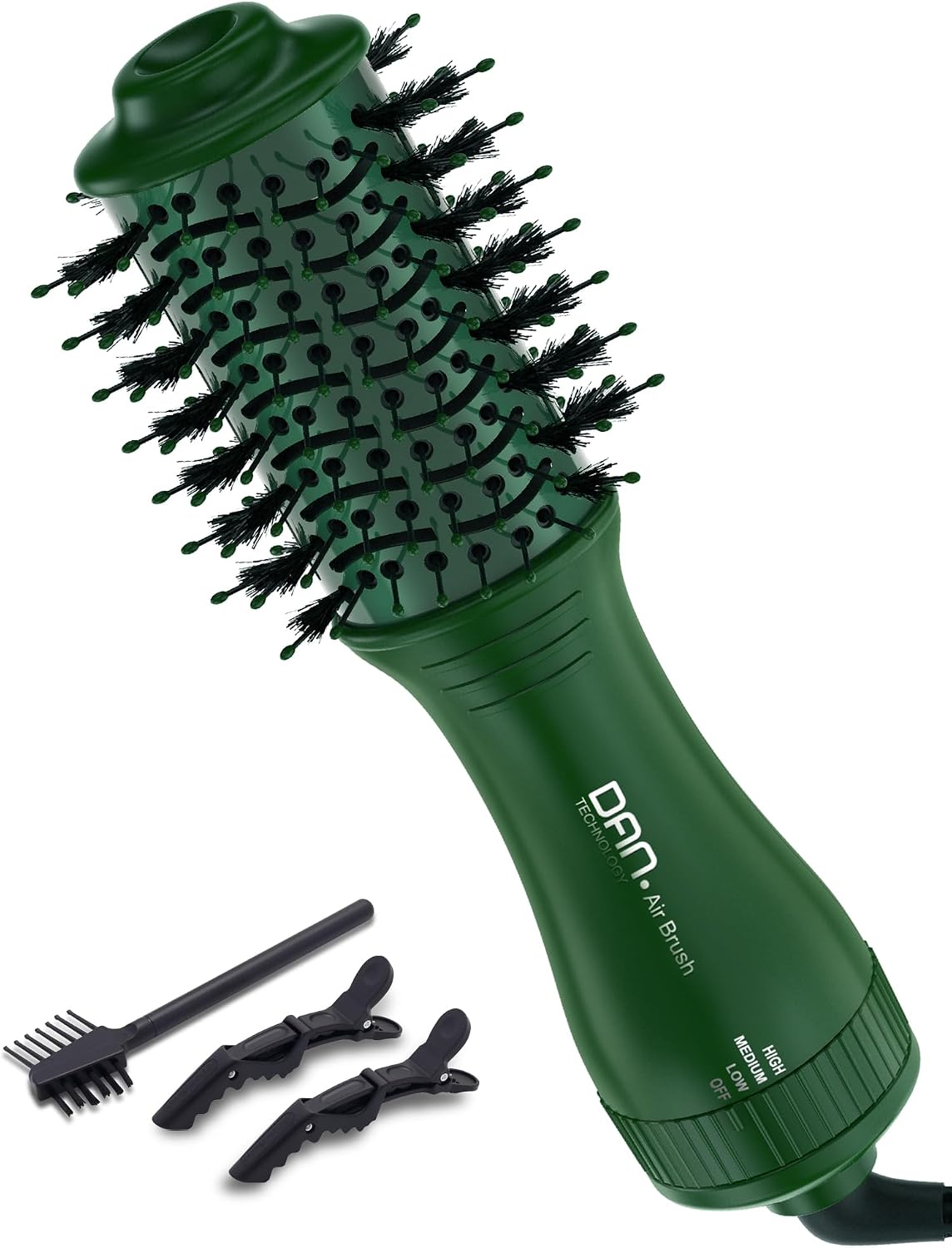 Heated Round Brush - Ionic Smoothing & Volumizing Hair Tool | 1.5 Inch Titanium-Ceramic for Short to Medium Hair (Black)