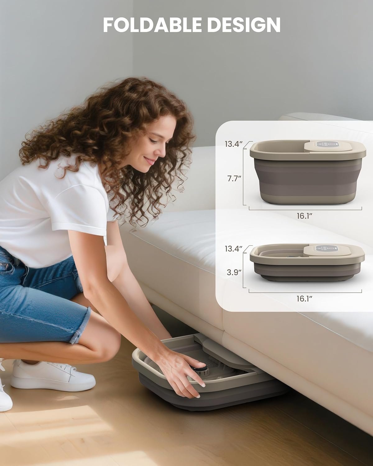 Heycool Collapsible Foot Spa - Bubble Bath Massager with 8 Rollers | Relaxation & Stress Relief