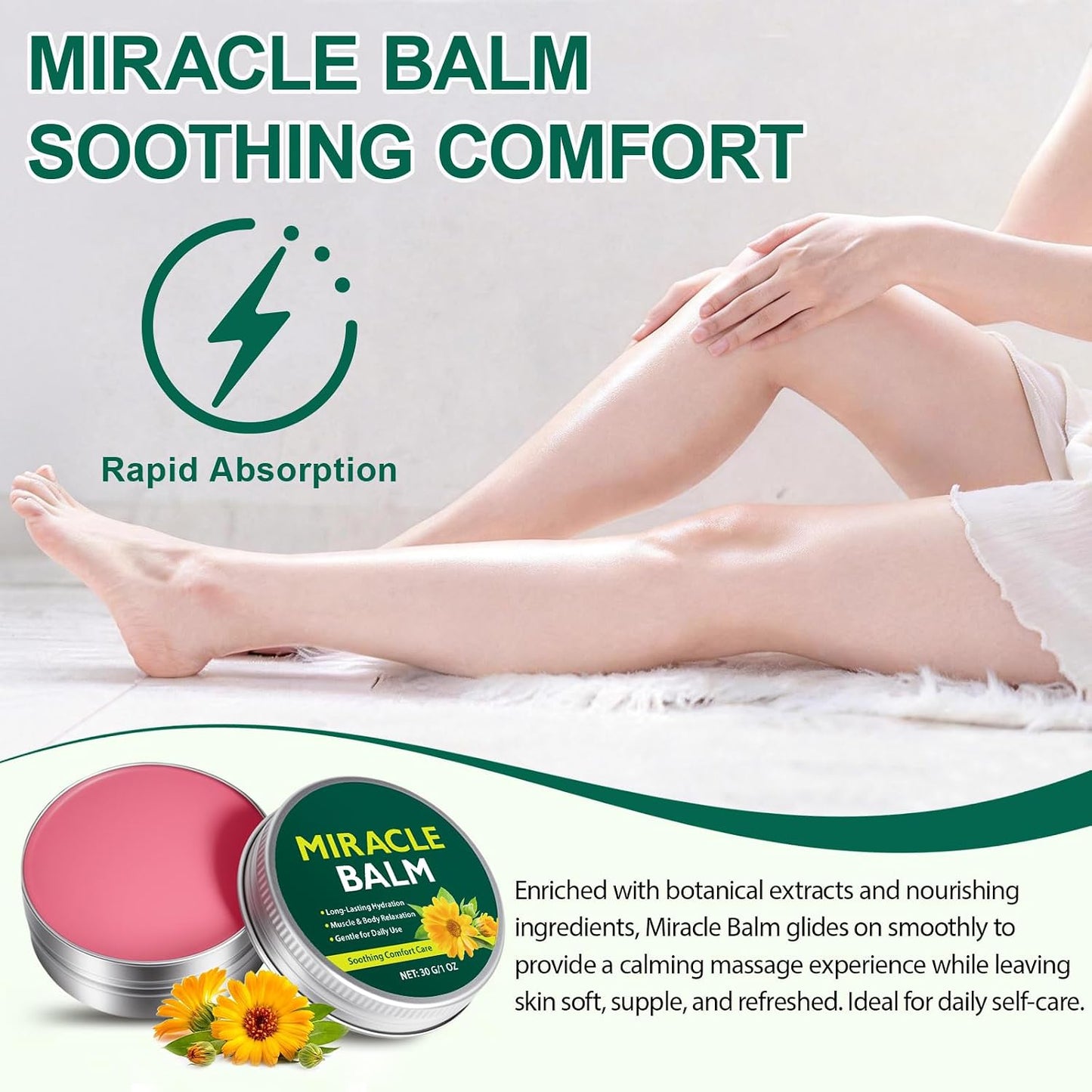Miracle Balm - Natural Relaxation Balm for Legs, Arms & Back | 2 Boxes