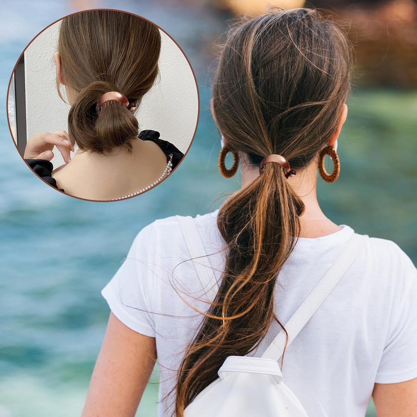 2 Pcs Round Hair Clip Small Banana Clip Plastic Fishtail
