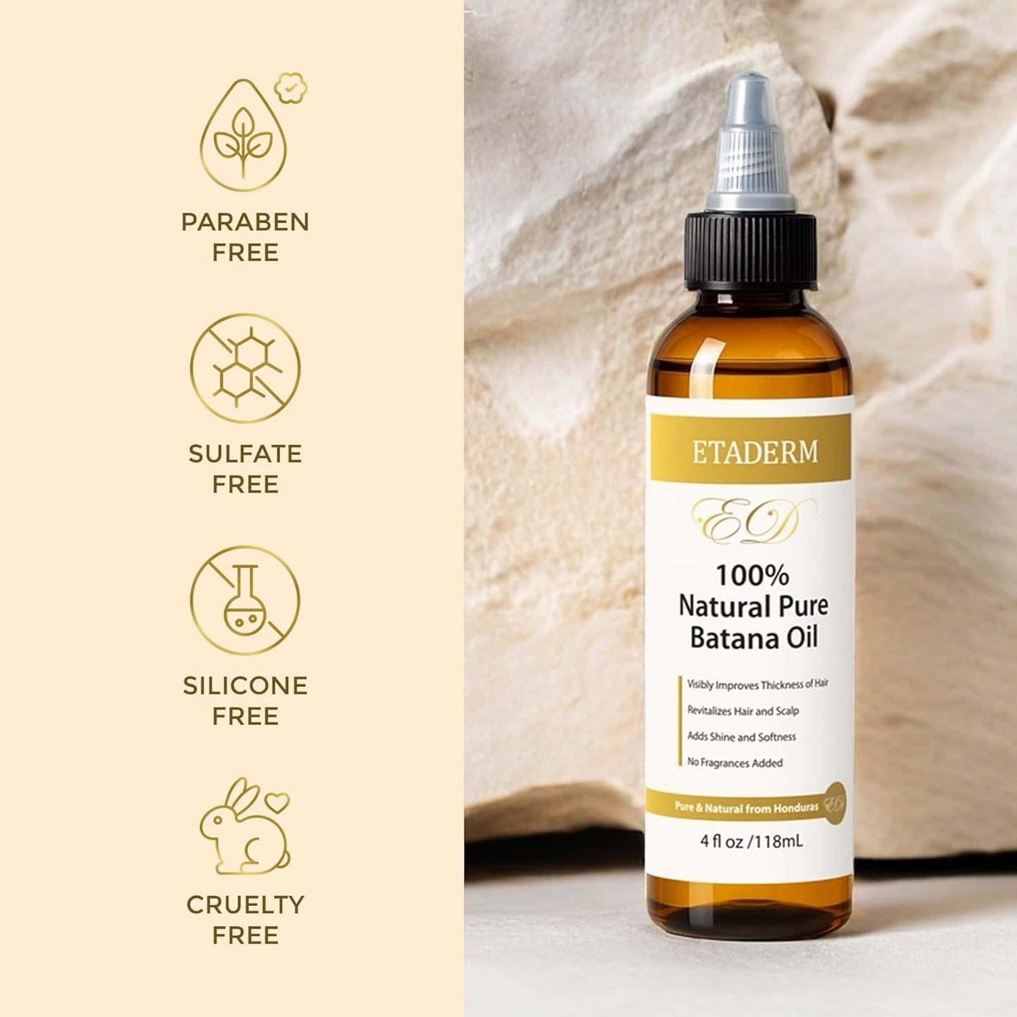 Batana Oil for Hair Growth - 100% Pure Cold-Pressed Oil for Nourishment & Repair | 4 Fl Oz