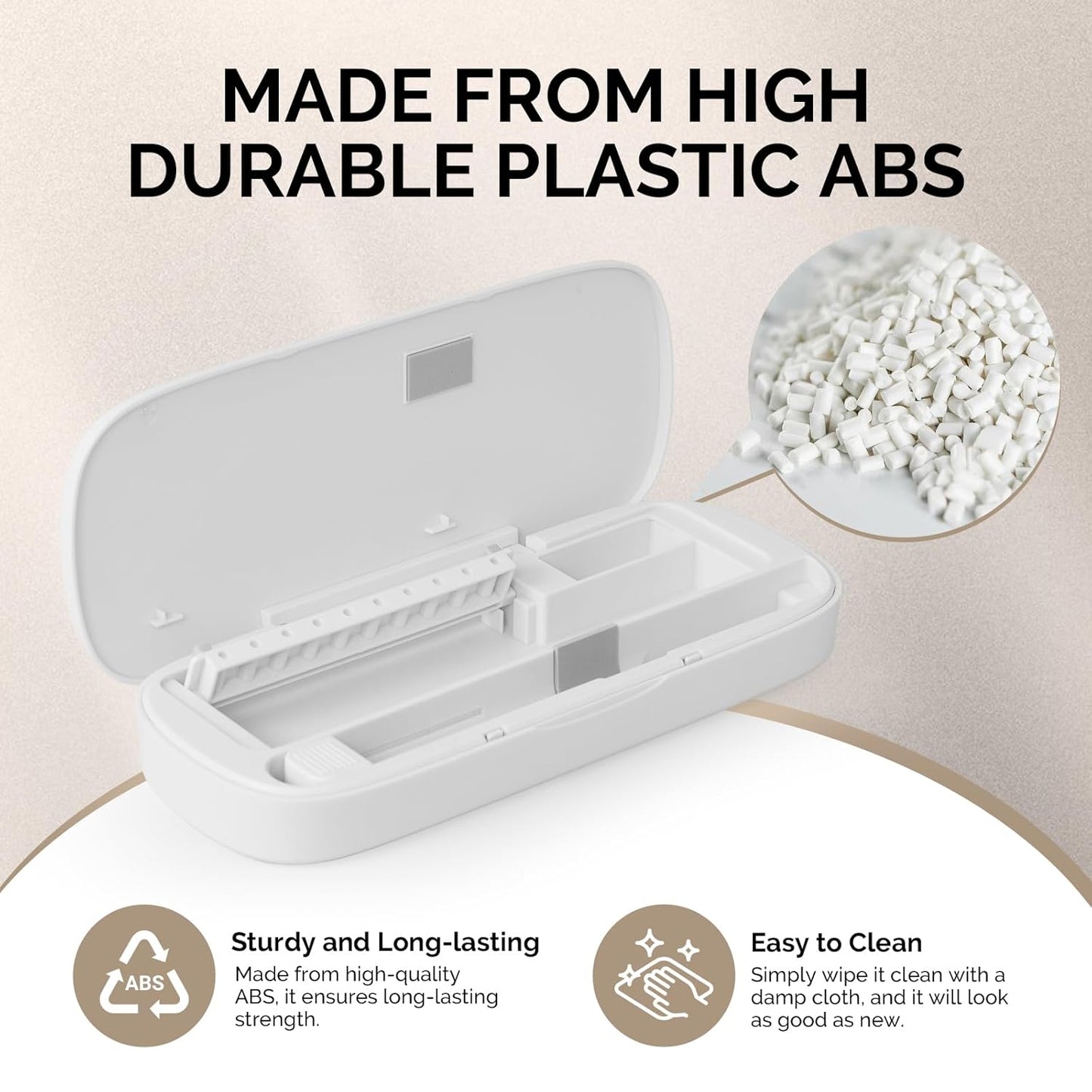 Acrylic Nail Tool Storage Box - Portable Dustproof Organizer for Manicure & Efile Accessories | White