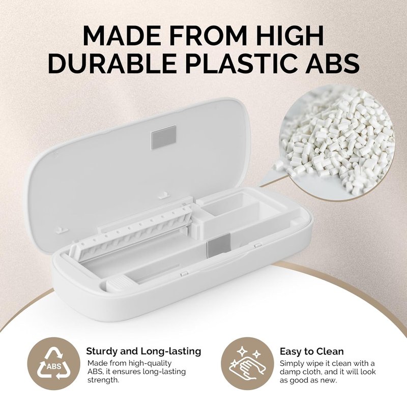Acrylic Nail Tool Storage Box - Portable Dustproof Organizer for Manicure & Efile Accessories | White