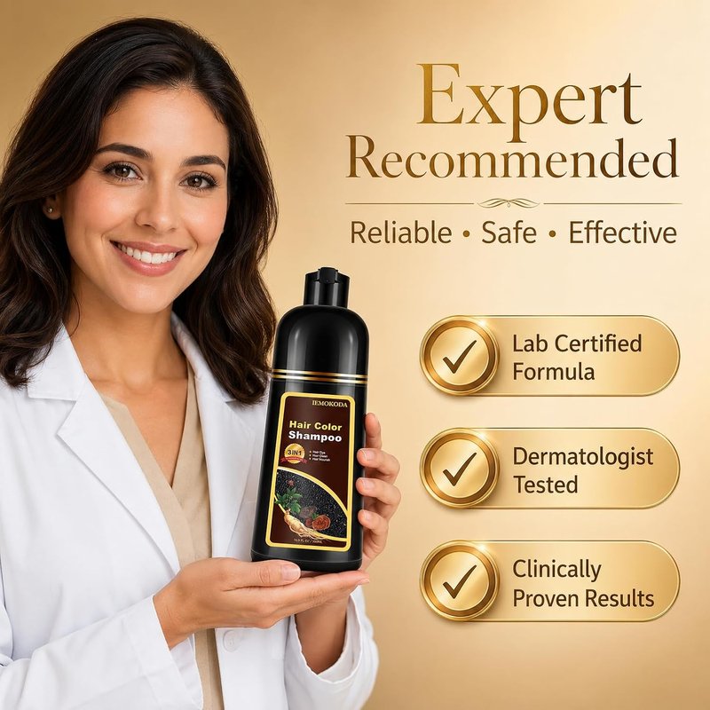 Light Brown Hair Dye Shampoo - Instant Semi-Permanent Color | Easy Application, 16.90 Fl Oz