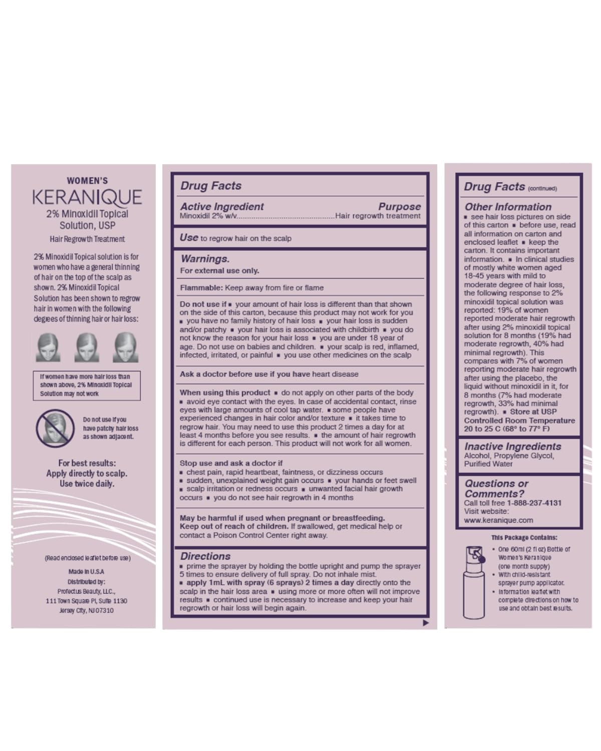 Keranique Hair Regrowth Treatment for Women - 2% Minoxidil Scalp Solution for Thinning Hair | 2 Fl Oz