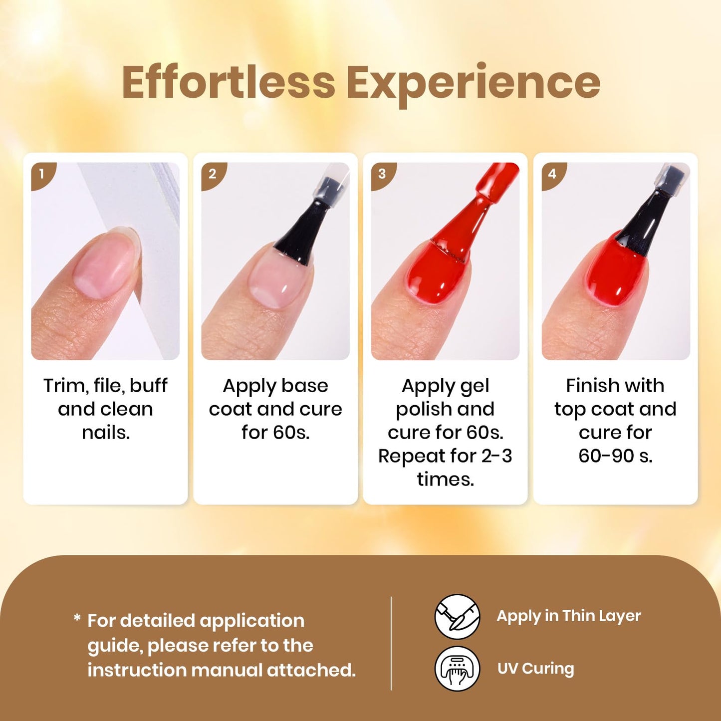 Beetles Glitter Gel Polish Set - Daring Glow Collection, Gold Cat Eye Gel Colors Red Gold Glitter Shimmer Yellow Orange Nails Art Soak off Uv LED Manicure Nail Trend Gift for Women