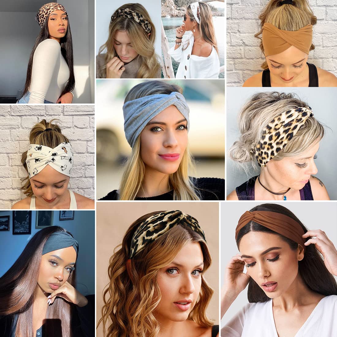 Kachanaa Boho Criss Cross Headbands for Women Vintage Bandana Headbands Hair Band Head Wrap