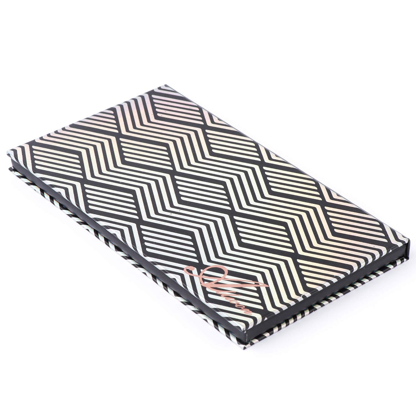 Magnetic Makeup Palette with Mirror - Black Empty Palette & 20 Adhesive Metal Stickers for Eyeshadow, Lipstick, Blush