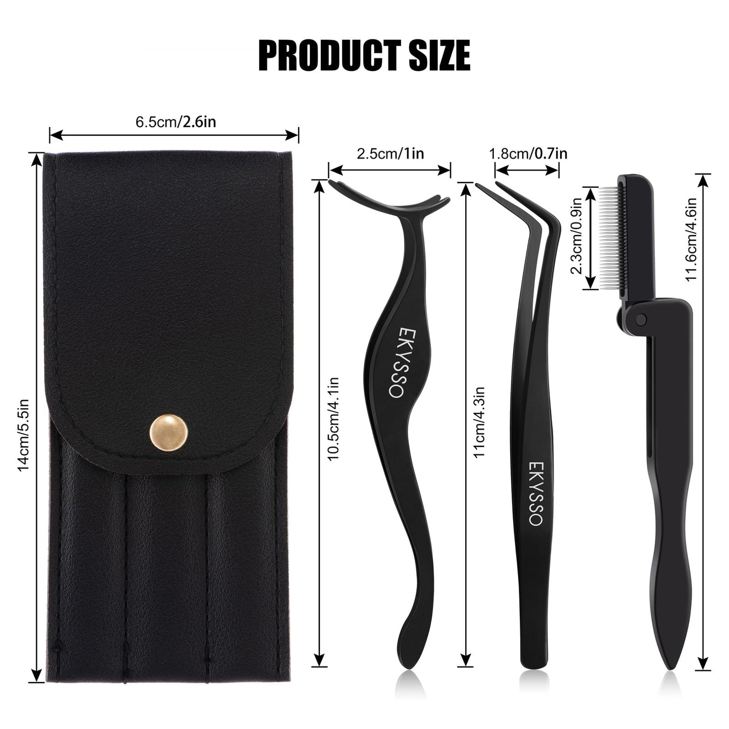 EKYSSO Lash Applicator Tools Set, 3-IN-1 Lash Cluster Tweezers for DIY Individual Eyelash Clusters Tools with Case, Comfort Grip for Precise DIY Eyelash Extension
