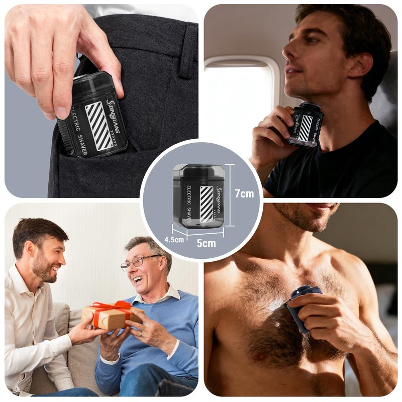 2 Pack Mini Electric Shaver Portable Travel Shavers Pocket Shaver USB-C Rechargeable Travel Razor for Men Electric Beard Trimmer Suitable for Home car Office and Business Travel Unisex Easy Cleaning