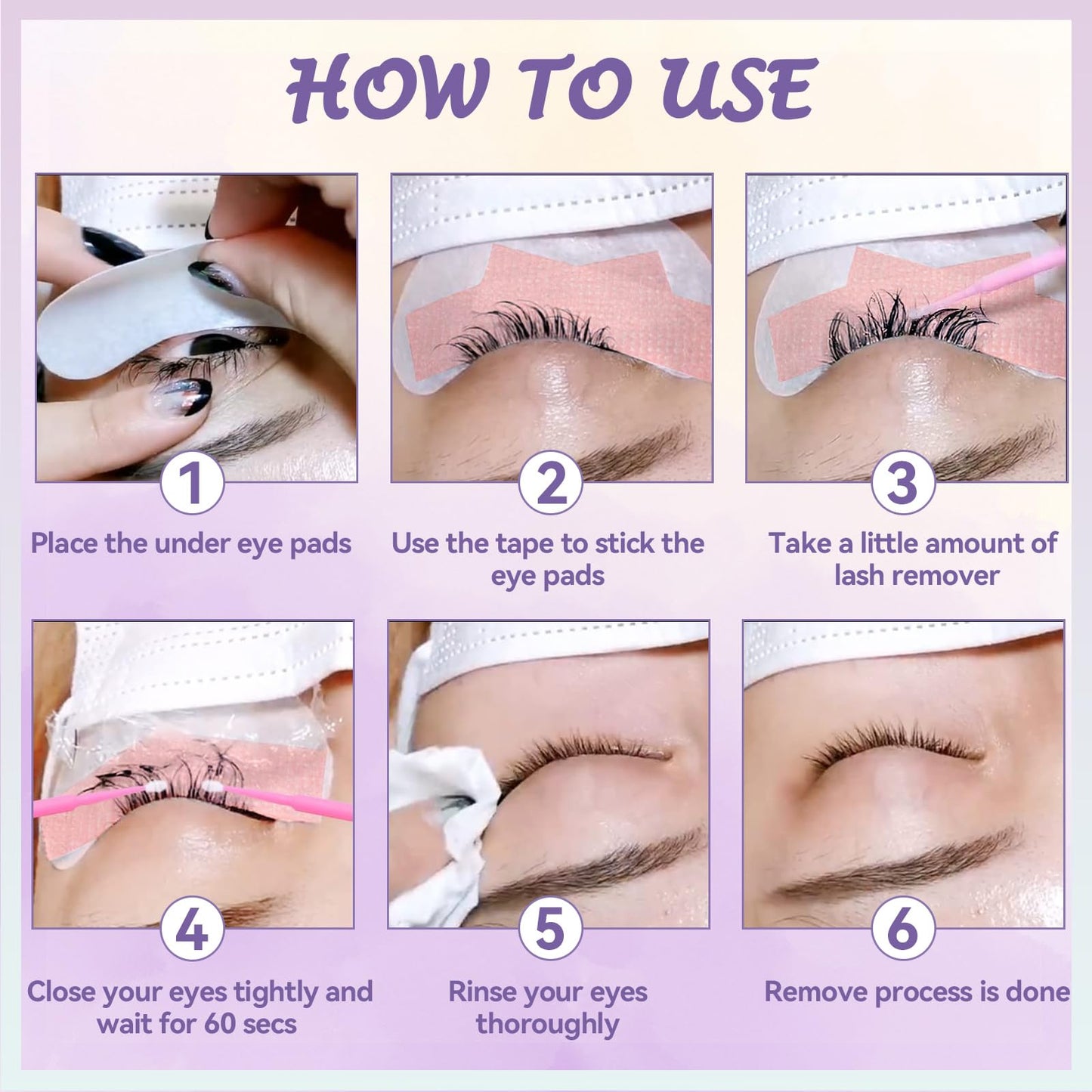 Bellisinno Eyelash Remover for Extensions, Eyelash Extension Remover Rose Scent, Lash Remover for Lash Extensions with Eye Pads, Non-Irritating, No Residual Fast Remover Kit,10g