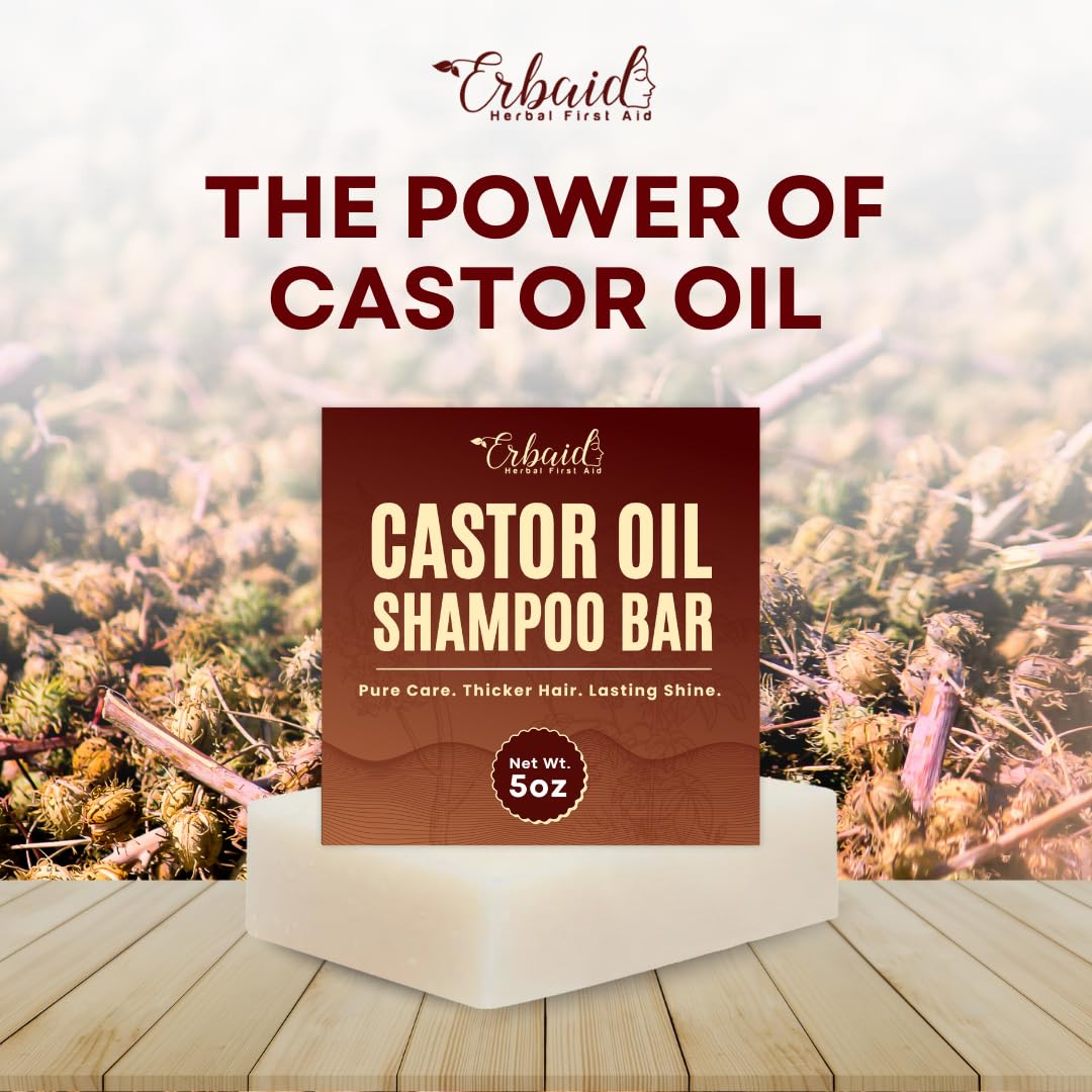 Castor Oil Shampoo Bar – Natural Solid Shampoo for Hair Growth & Thinning Hair | Hydrating & Moisturizing Care