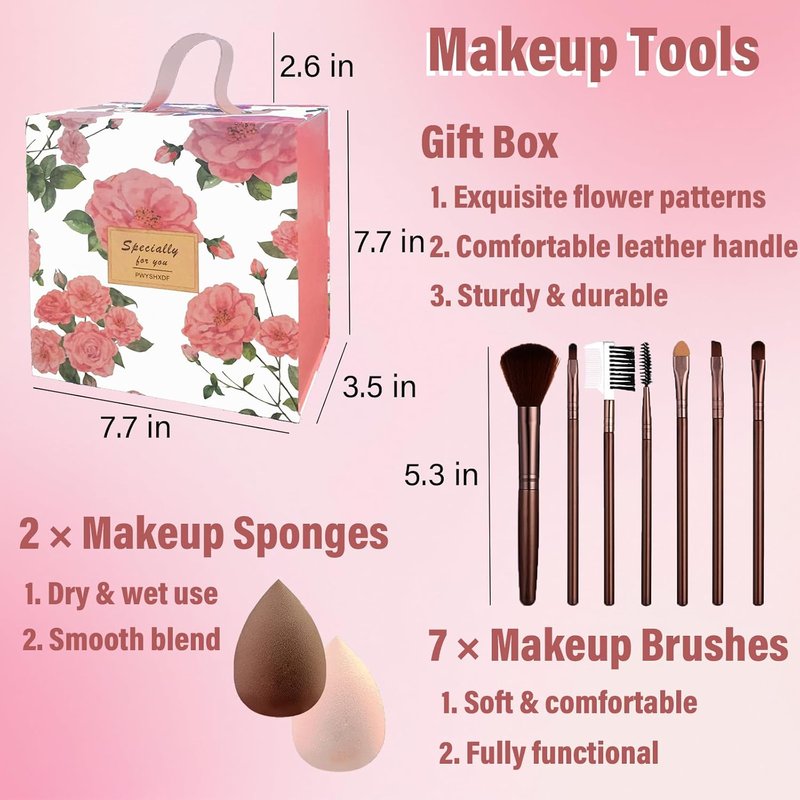 Makeup Set for Women | Complete Beginner Makeup Kit with Eyeshadow Palette & Lip Gloss - Perfect Gift for Teens
