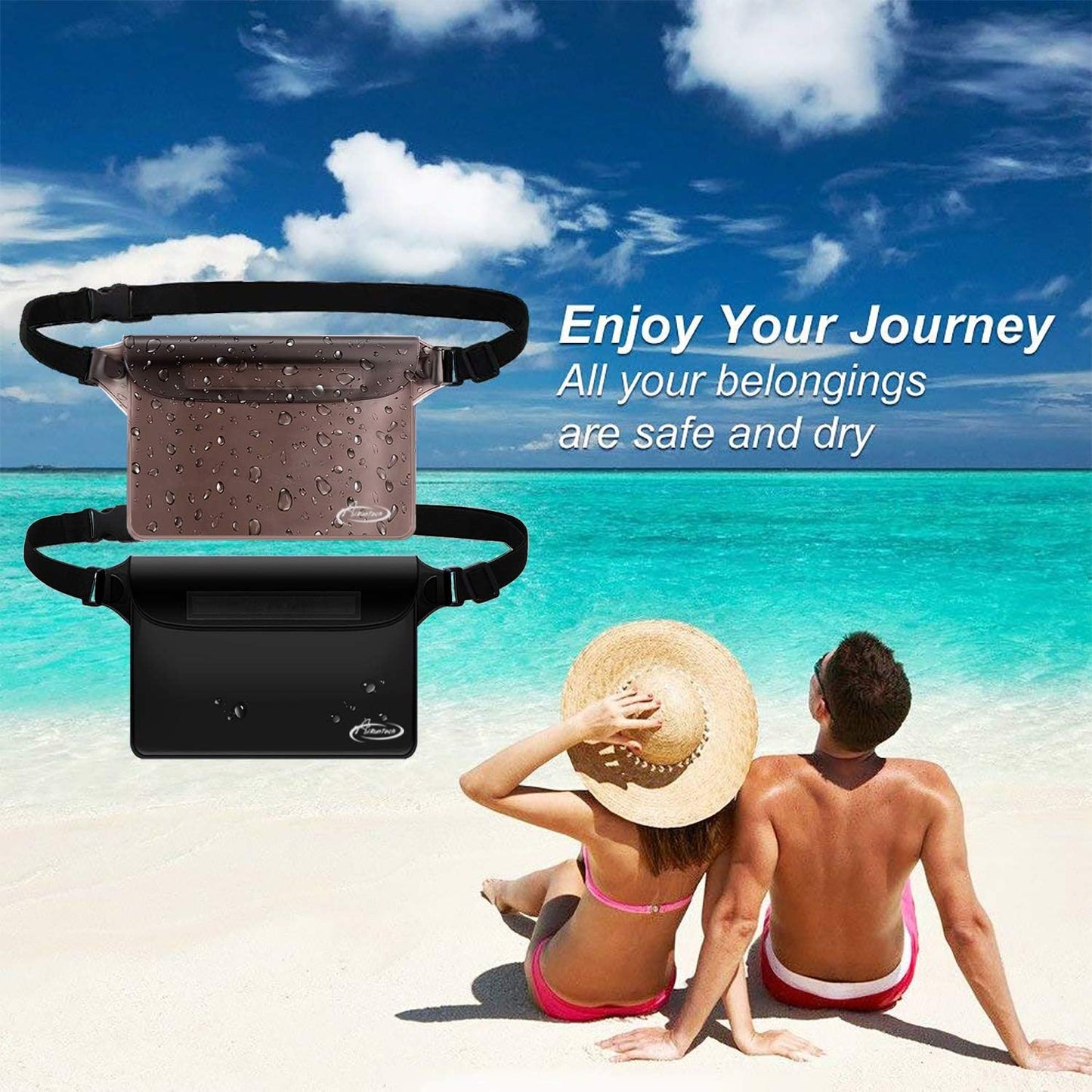 AiRunTech Waterproof Fanny Pack - Dry Bag for Phone, Passport & Wallet | Ideal for Travel, Beach & Kayaking