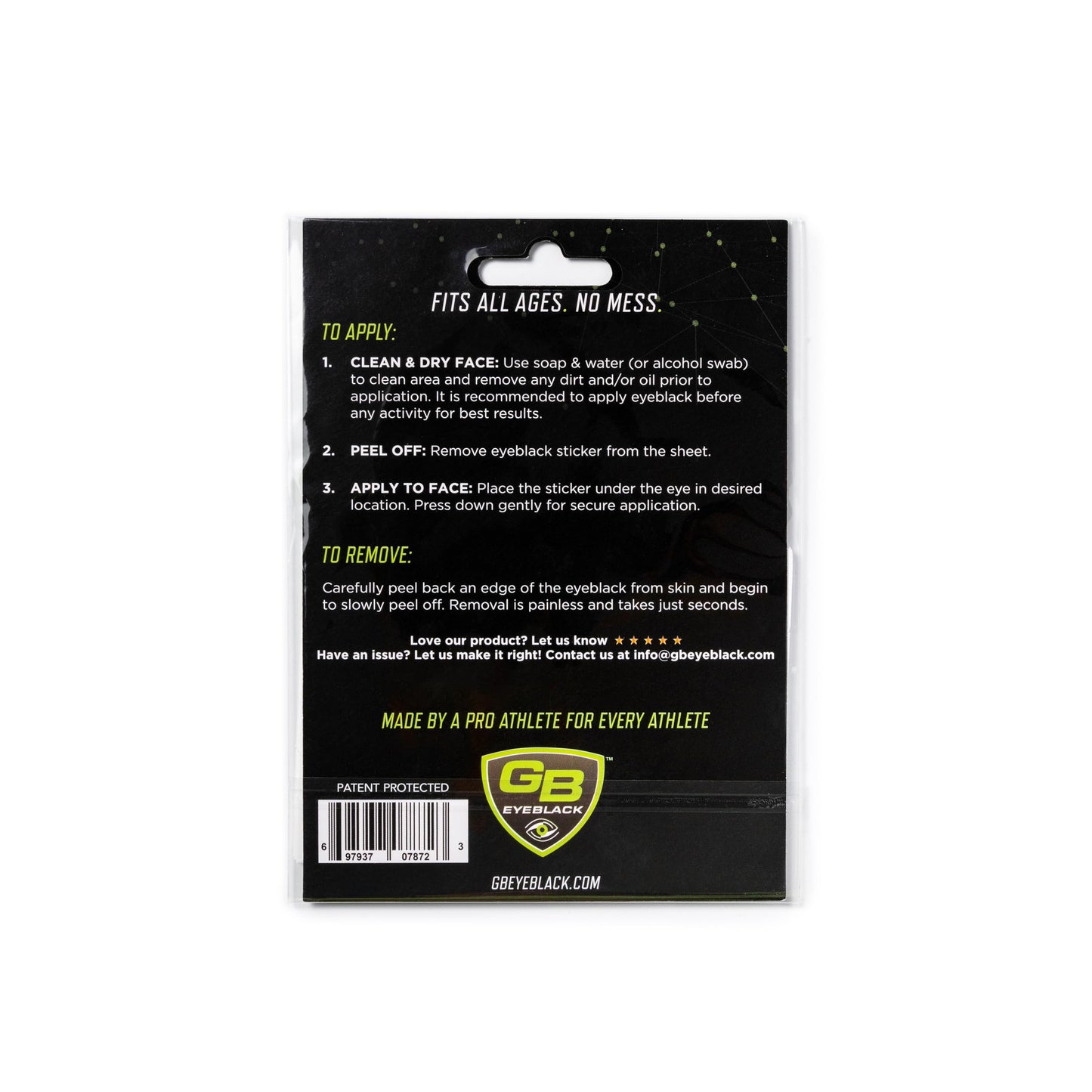 GB Eyeblack 15 Pairs Breathable Eye Strips - Peel & Stick Athletic Eyeblack Stickers for Baseball Football Softball Lacrosse Fans on Game Day | No Mess, Won't Fall Off, Worn by The Pros (Night Camo)