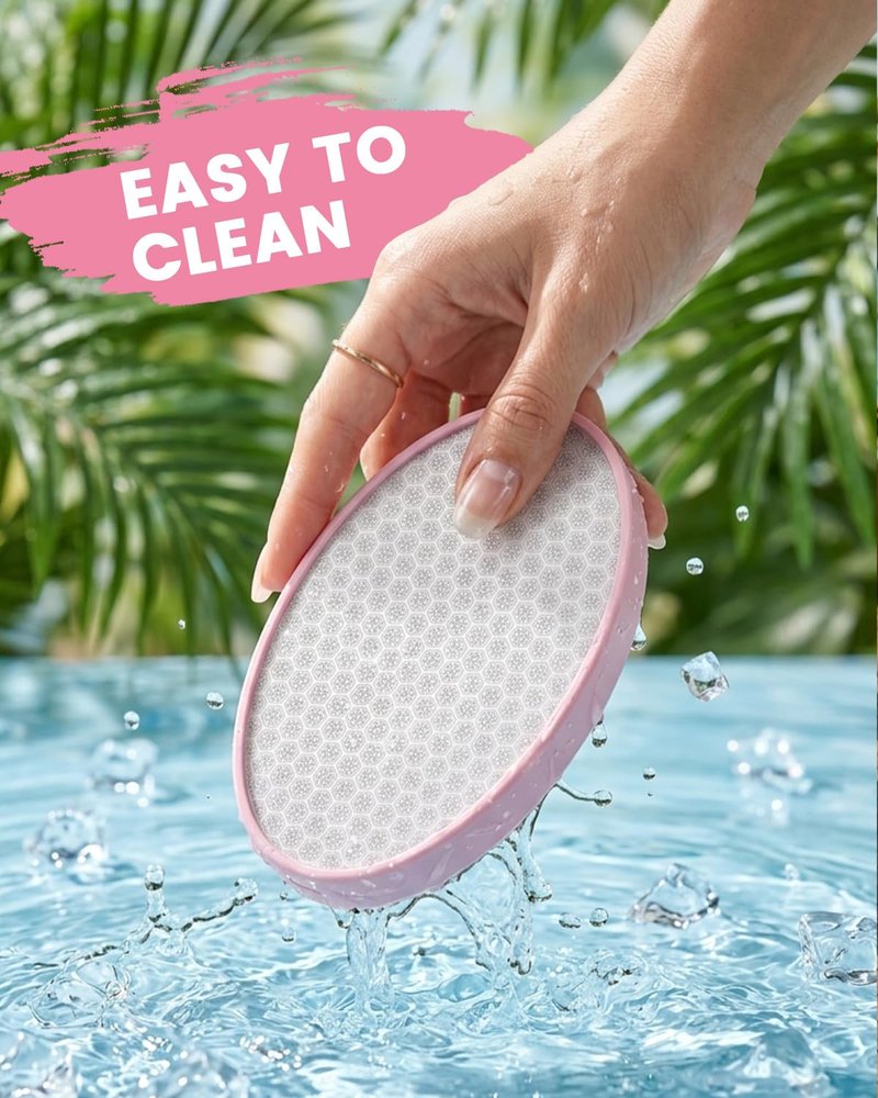 BEZOX Glass Hair Eraser, Magic Crystal Hair Removal Epilator for Full Body, Innovative Glass Body Hair Shaver for Travel, Gentle Exfoliation for Bikini, Legs, Arms, and Back - Pink