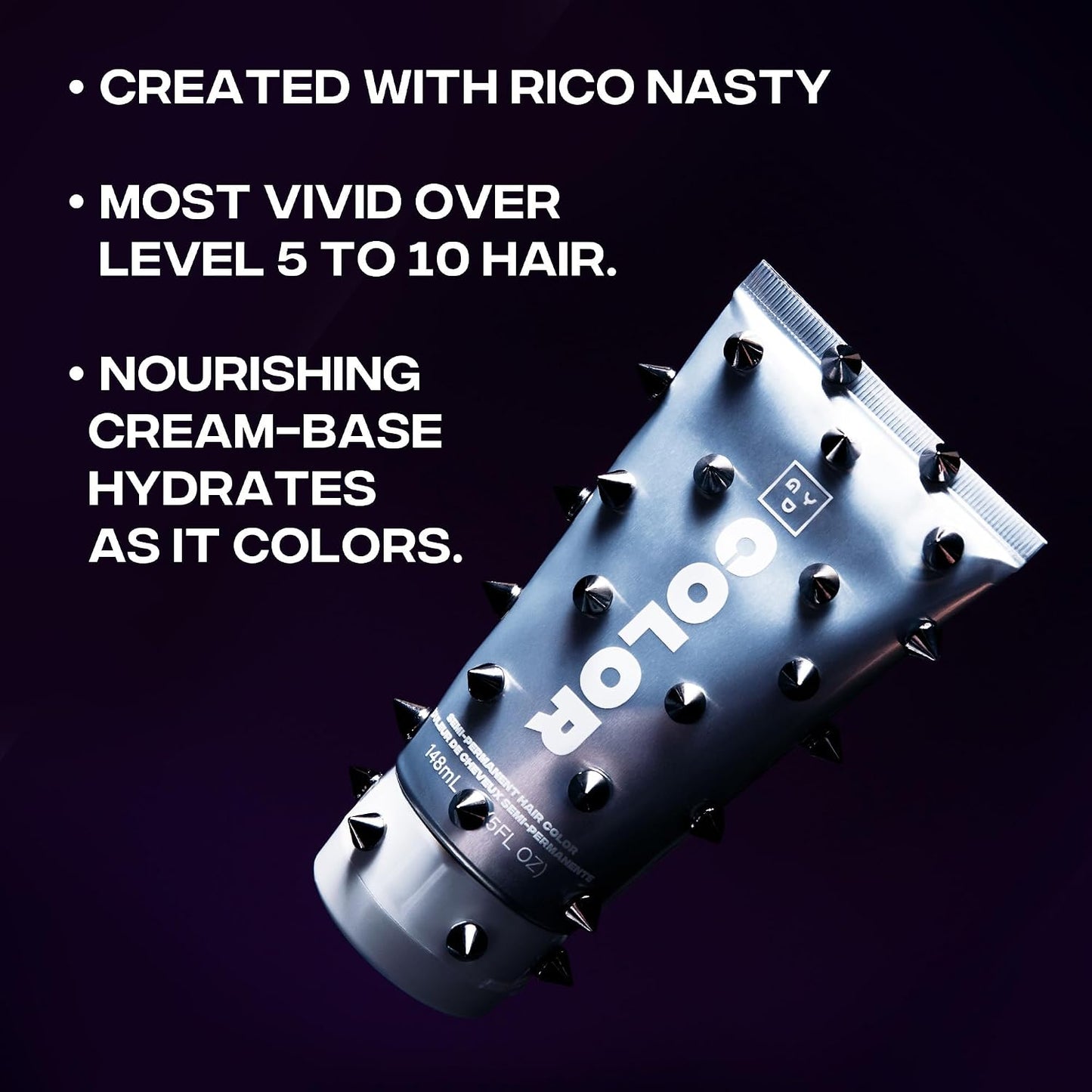 Purple Semi-Permanent Hair Dye - Vegan & Cruelty-Free Deep Purple Color | 5FL OZ