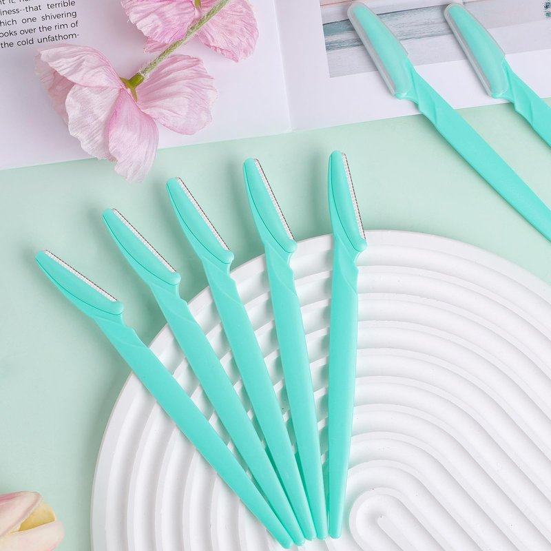 Phyyixs 88 Pcs Dermaplaning Tool & Face Razors for Women in Storage Jar – Seafoam Coastal Style, Eyebrow Razor with Safety Covers for Women & Men, Ideal Summer Skincare Gift