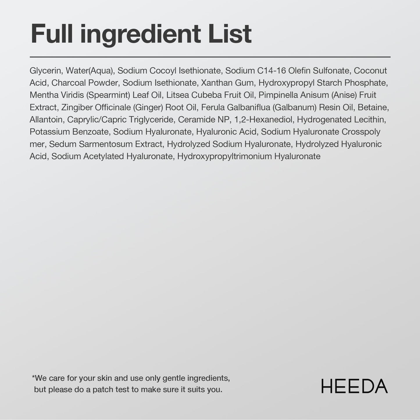 HEEDA Hyaluronic Acid & Ceramide All-In-One Cleanser, Deep Hydrating Face Wash with Charcoal, Coconut, and Turmeric for Radiant, Moisturized, and Balanced Skin