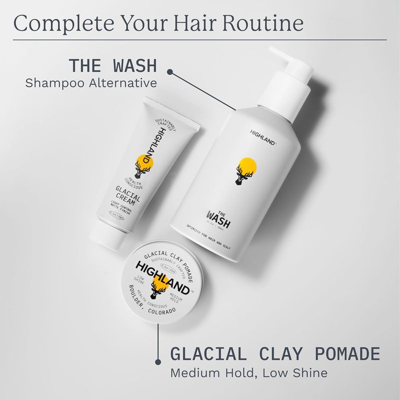 Highland Glacial Cream - Hair Styling Cream for Smooth, Hydrated Hair | Low Hold Matte Finish - 2.5 oz