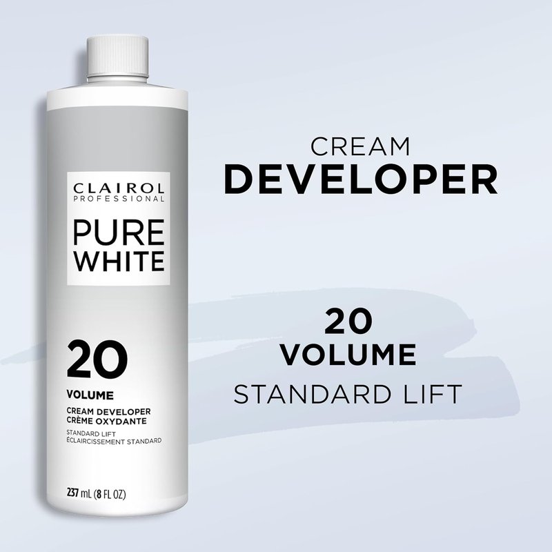 Clairol Professional Pure White 20 Volume Hair Developer - Lightens Hair & Covers Grays | 32 oz