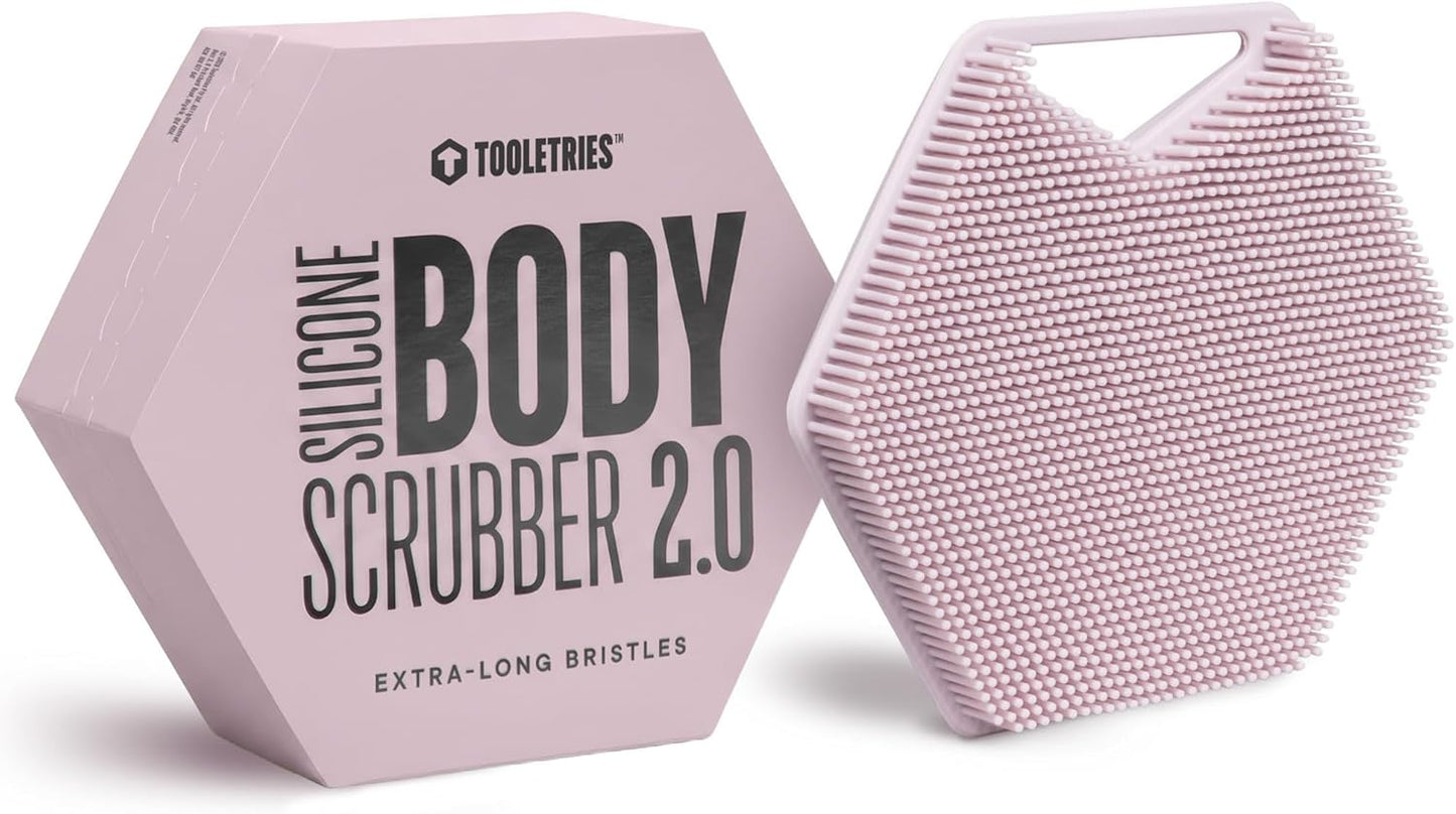 Premium Silicone Body Scrubber 2.0 - Hygienic Exfoliating Shower Scrubber for Sensitive Skin | Quick Drying & Long-Lasting - Charcoal